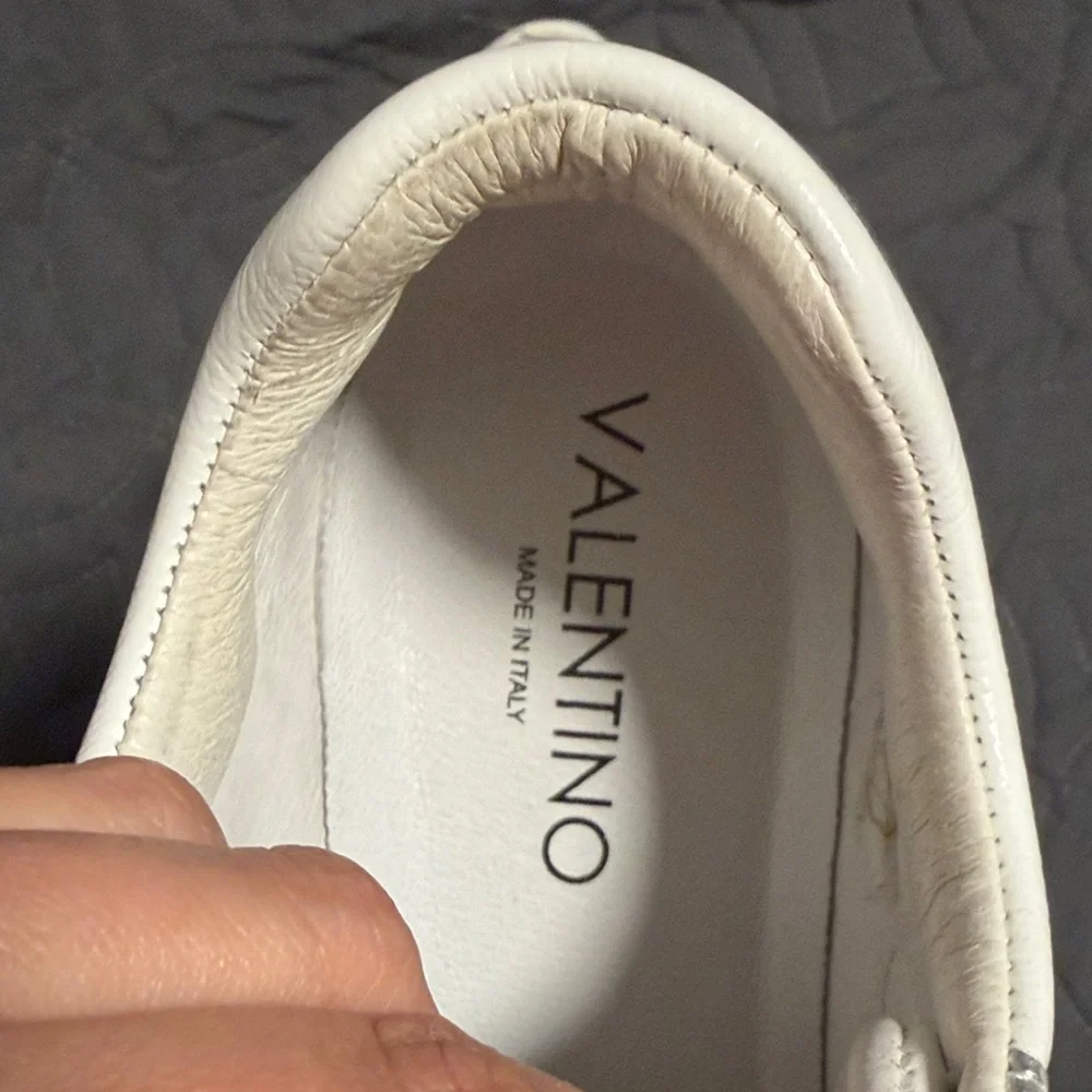 Valentino Women's Sneakers in Cream and Silver - Picture 2 of 4